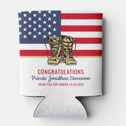 Afstuderen Leger Boot Camp Patriottisch Blikjeskoeler (Achterkant)