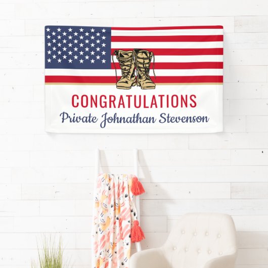 Afstuderen Leger Boot Camp Patriottisch Spandoek (Insitu)