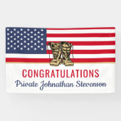 Afstuderen Leger Boot Camp Patriottisch Spandoek (Horizontaal)