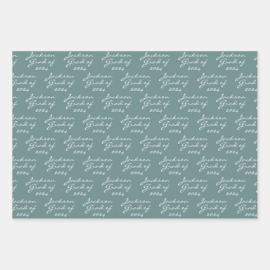 Afstuderen Lente Groen Gepersonaliseerd Afstudeerd Inpakpapier Vel (Voorkant 3)