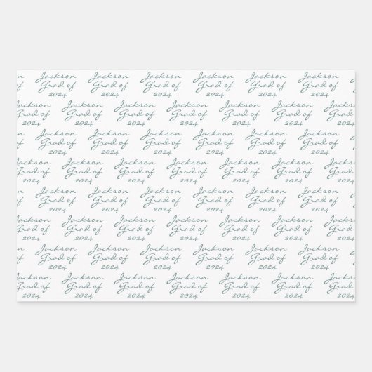 Afstuderen Lente Groen Gepersonaliseerd Afstudeerd Inpakpapier Vel (Voorkant 2)