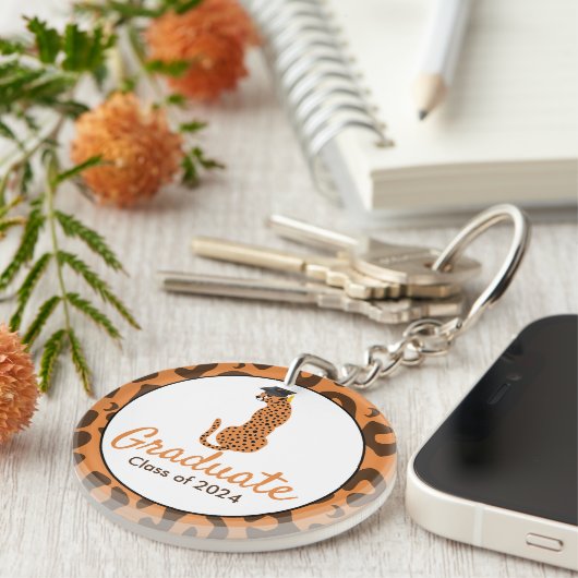 Afstuderen Leopard Acryl Sleutelhanger (Voorkant Rechts)