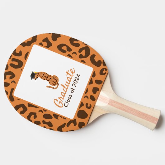 Afstuderen Leopard Ping Pong Paddle Tafeltennisbatje (Zijkant)