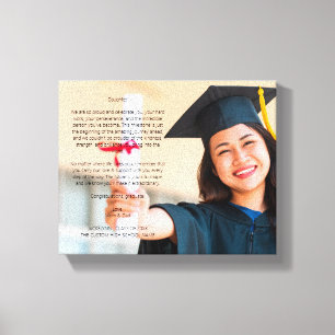 Afstuderen Letter to Daughter Foto op maat Canvas Afdruk
