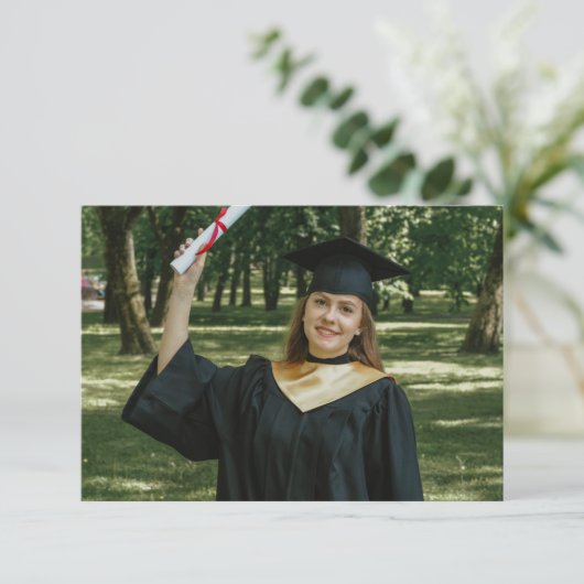 Afstuderen Lettertype schrijfmachine & handtekenin Bedankkaart (Staand voorkant)