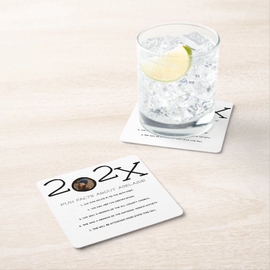 Afstuderen Leuke Feiten Aangepaste Foto Kartonnen Onderzetters (Insitu)