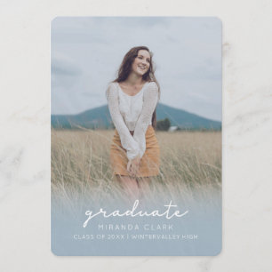 Afstuderen lichtblauw aankondiging