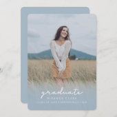 Afstuderen lichtblauw aankondiging (Voorkant / Achterkant)