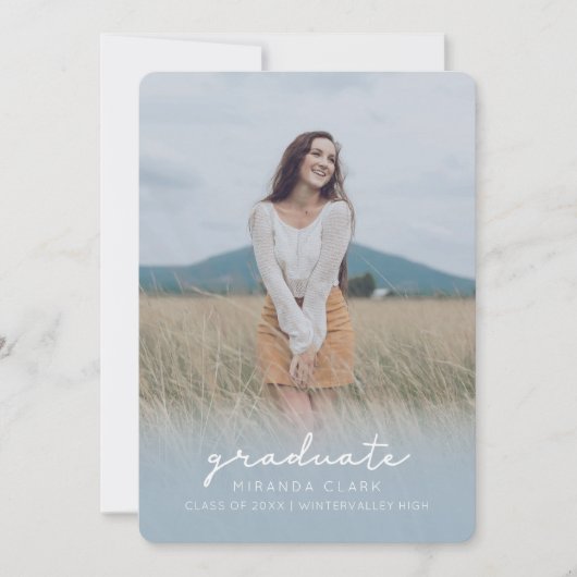 Afstuderen lichtblauw aankondiging (Voorkant)