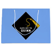 Afstuderen lichtblauw groot cadeauzakje (Voorkant)