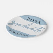 Afstuderen Lichtblauw Script | Robin Egg Brush Papieren Bordje (Gekanteld)