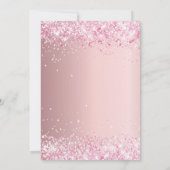 Afstuderen lichtroze glitter kaart (Achterkant)