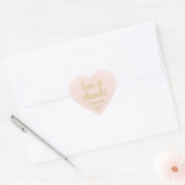 Afstuderen Liefde & Bedankt Blush Roze & Goud Eleg Hart Sticker (Envelop)
