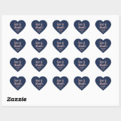 Afstuderen Liefde & Bedankt Navy Blauw & Roze Eleg Hart Sticker (Vel)