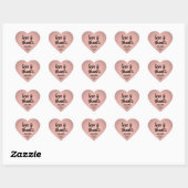 Afstuderen Liefde & Bedankt Roze & Zwart Faux Foli Hart Sticker (Vel)