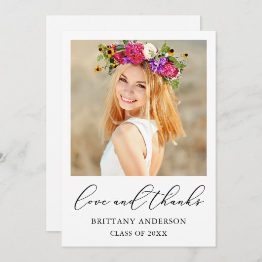 Afstuderen Liefde en Bedankt Calligrafie inkt (Voorkant / Achterkant)