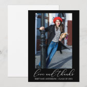 Afstuderen Liefde en Bedankt Calligrafie Inkt Foto (Voorkant / Achterkant)