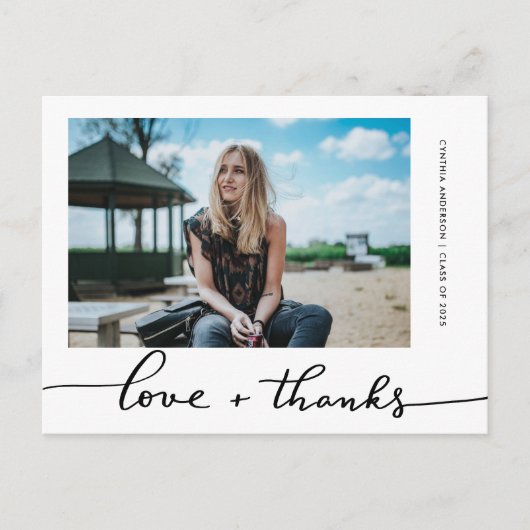 Afstuderen Liefde en Bedankt Script Afstudeerder F Briefkaart (Voorkant)