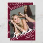 Afstuderen, lijnen en sterren | bewerkbare kleur | kaart (Voorkant / Achterkant)