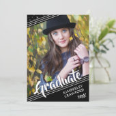 Afstuderen, lijnen en sterren | Zwart & Wit | 4-Fo Kaart (Staand voorkant)