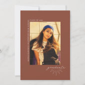 Afstuderen Line Art Terracotta Afstuderen Foto Aankondiging (Voorkant)