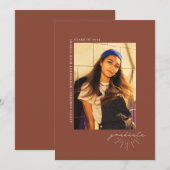 Afstuderen Line Art Terracotta Afstuderen Foto Aankondiging (Voorkant / Achterkant)