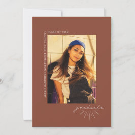 Afstuderen Line Art Terracotta Afstuderen Foto Aankondiging