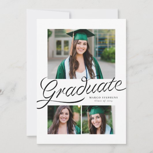 Afstuderen lint script drie foto afstuderen aankondiging (Voorkant)