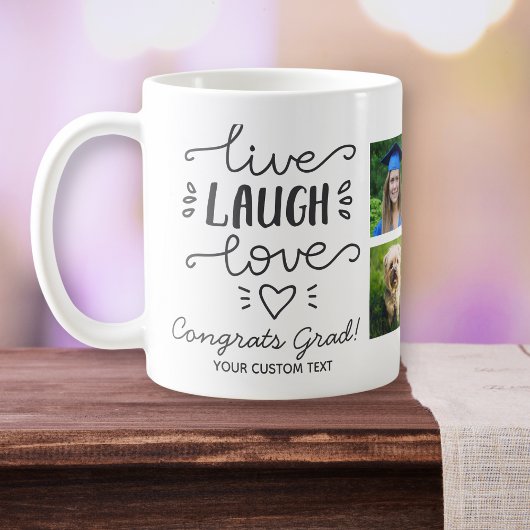 Afstuderen Live Laugh Love Afstuderen Foto Collage Koffiemok