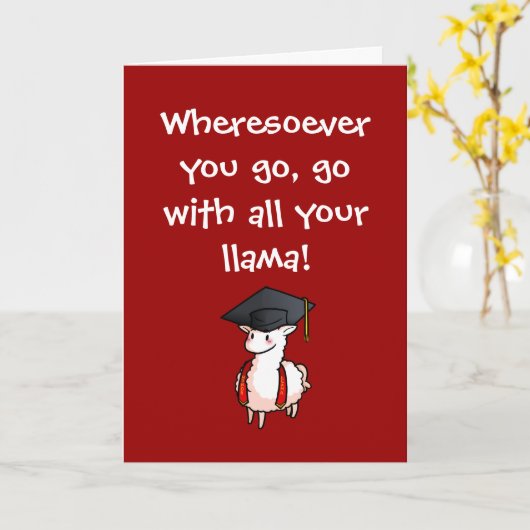 Afstuderen Llama Kaart (Gele Bloem)
