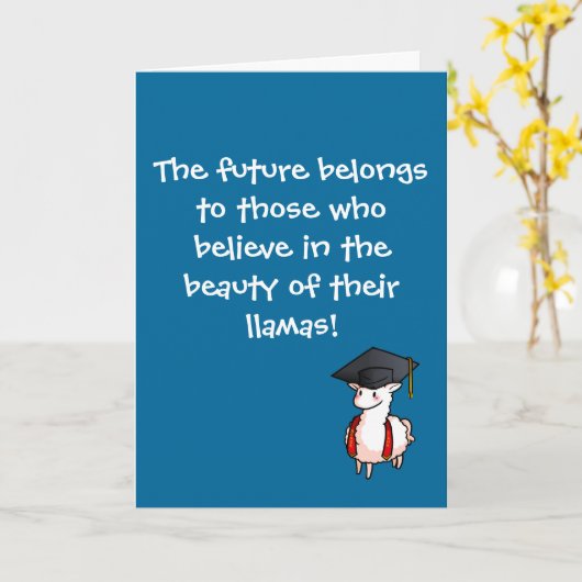 Afstuderen Llama Kaart (Gele Bloem)