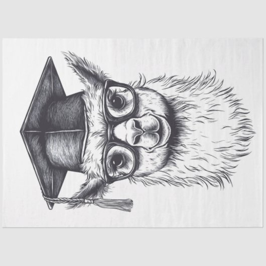 Afstuderen Llama Tissuepapier (Voorkant)