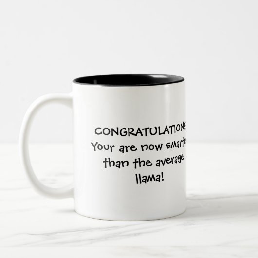 Afstuderen Llama Tweekleurige Koffiemok (Links)