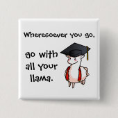 Afstuderen Llama Vierkante Button 5,1 Cm (Voorkant)