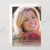 Afstuderen Love & Bedankt Black Script Photo (Voorkant / Achterkant)