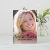 Afstuderen Love & Bedankt Black Script Photo (Staand voorkant)