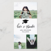 Afstuderen Love & Bedankt Three Photo Modern Aankondiging (Voorkant)