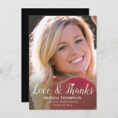Afstuderen Love & Bedankt White Script Photo (Voorkant / Achterkant)