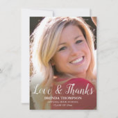 Afstuderen Love & Bedankt White Script Photo (Voorkant)