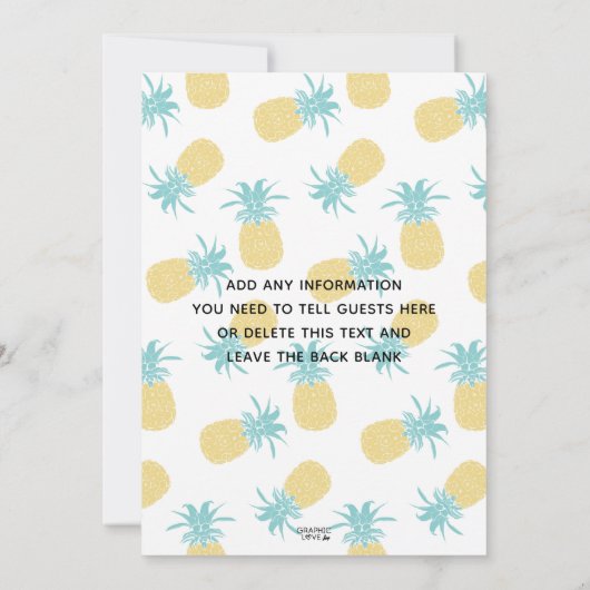 Afstuderen Luau Graduation Party Open House Kaart (Achterkant)