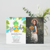 Afstuderen Luau Party Invitation Pananapple Afstud Kaart (Staand voorkant)