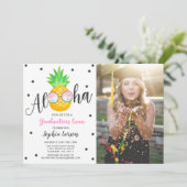 Afstuderen Luau Party Invitation Pananapple Afstud Kaart (Staand voorkant)