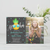 Afstuderen Luau Party Invitation Pananapple Afstud Kaart (Staand voorkant)