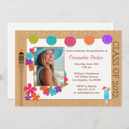 Afstuderen Luau SCROLL VOOR 2013 Kaart (Voorkant / Achterkant)