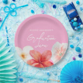 Afstuderen Luau Tropical Flower Paper Bord (Feest)