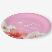 Afstuderen Luau Tropical Flower Paper Bord (Gekanteld)