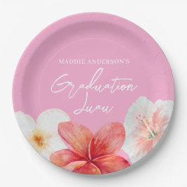 Afstuderen Luau Tropical Flower Paper Bord