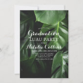 Afstuderen Luau Tropische Palmblad Uitnodiging (Voorkant)