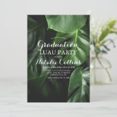 Afstuderen Luau Tropische Palmblad Uitnodiging (Staand voorkant)