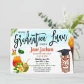Afstuderen Luau - Uitnodiging tot feestvieren (Staand voorkant)